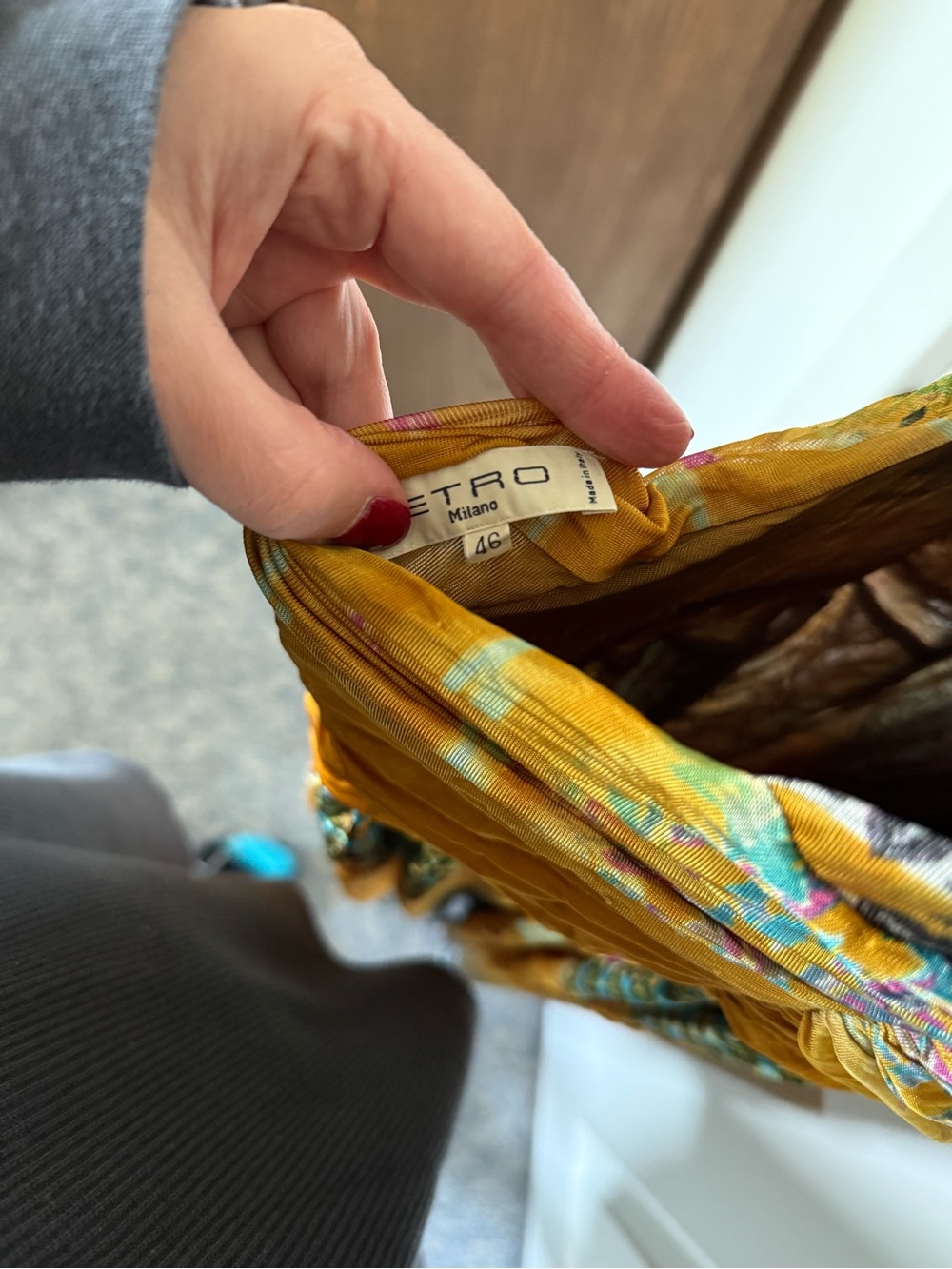 Etro Mustard Yellow and Brown Printed Maxi Dress - Picture 4 of 7